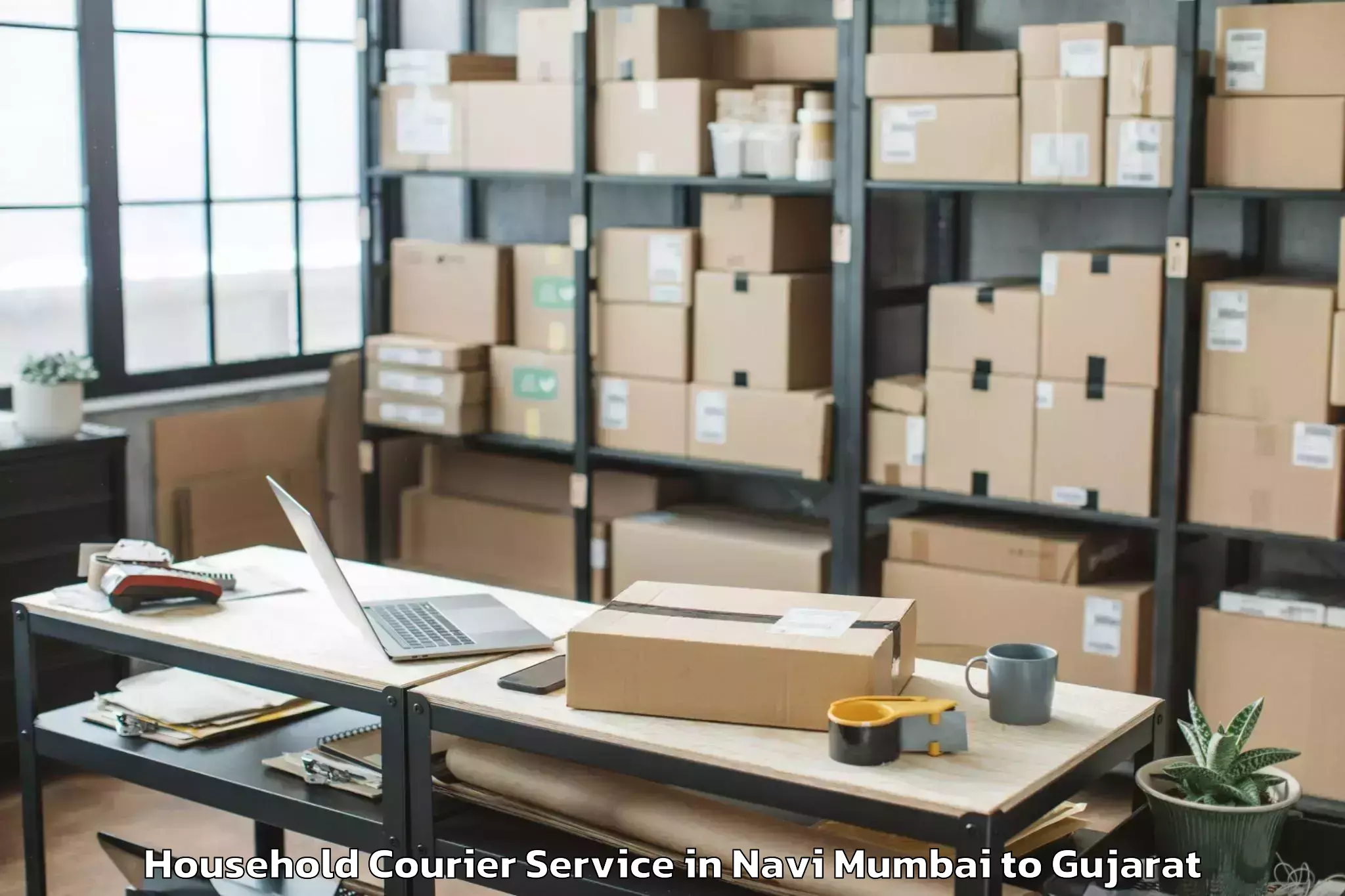 Easy Navi Mumbai to Balasinor Household Courier Booking